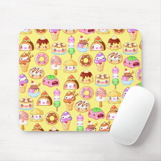 Kawaii Dessert Friends Mousepad (Mit Mouse)