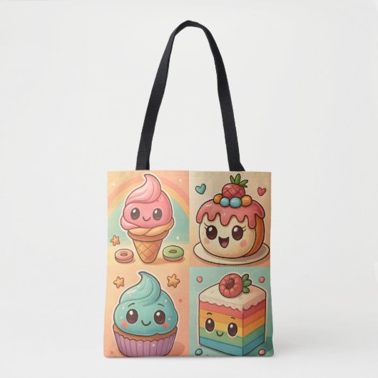 Kawaii Dessert Tote Bag Tasche (Vorderseite)