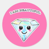 Kawaii Diamant, Bejahung Runder Aufkleber (Vorderseite)
