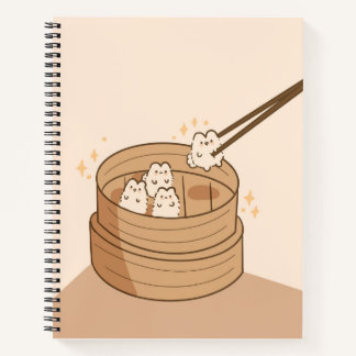 Kawaii Dim Sum Bunnies Spiral Notebook Notizblock