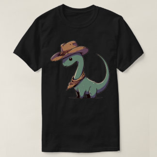Kawaii Dinosaur Brontosaurus Cowboy Funny T-Shirt