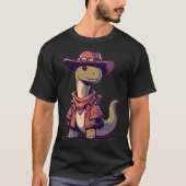 Kawaii dinosaur Brontosaurus Cowboy T-Shirt (Vorderseite)