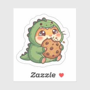 Kawaii-Dinosaur-Hamster-Cookie-Aufkleber Aufkleber