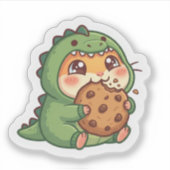 Kawaii-Dinosaur-Hamster-Cookie-Aufkleber Aufkleber (Vorderseite)