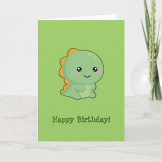 Kawaii Dinosaur Happy Birthday Karte