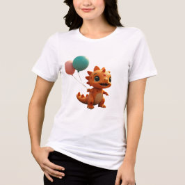 Kawaii Dinosaur T - Shirt - Niedliches Dino mit He