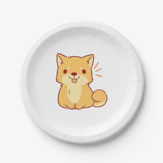 Kawaii dog Shiba Pappteller (Vorderseite)