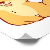 Kawaii dog Shiba Poster (Ecke)