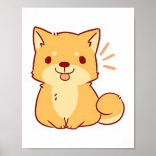 Kawaii dog Shiba Poster