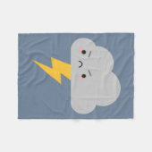 Kawaii Donner u. Blitz-Wolke Fleecedecke (Vorderseite (Horizontal))