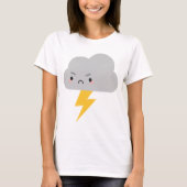 Kawaii Donner u. Blitz-Wolke T-Shirt (Vorderseite)