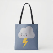Kawaii Donner u. Blitz-Wolke Tasche (Vorderseite)