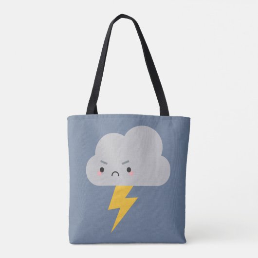 Kawaii Donner u. Blitz-Wolke Tasche (Rückseite)