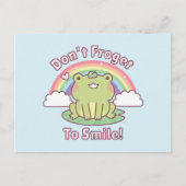 Kawaii Dont Froget zum Lächeln Frosch gute Vibes Postkarte (Vorderseite)