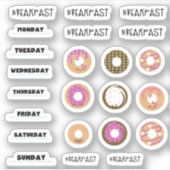 Kawaii Donut Breakfast Planner Stickers Aufkleber (Vorderseite)