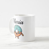 Kawaii Donut Kaffeeliebhaber Personalisierte Kaffe Kaffeetasse (Vorderseite Links)