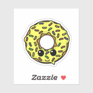 Kawaii Donut mit Sprinklen Aufkleber