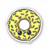 Kawaii Donut mit Sprinklen Aufkleber (Vorderseite)