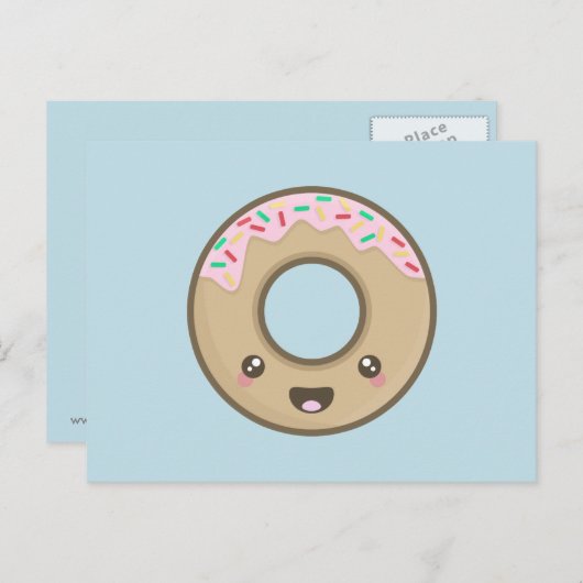 Kawaii Donut Postkarte (Vorne/Hinten)