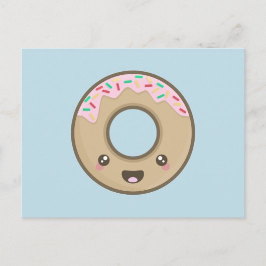 Kawaii Donut Postkarte (Vorderseite)