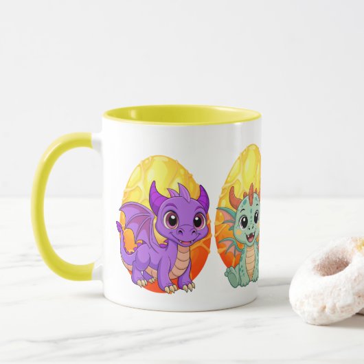 Kawaii-Drachen-Tasse Tasse (Mit Donut)