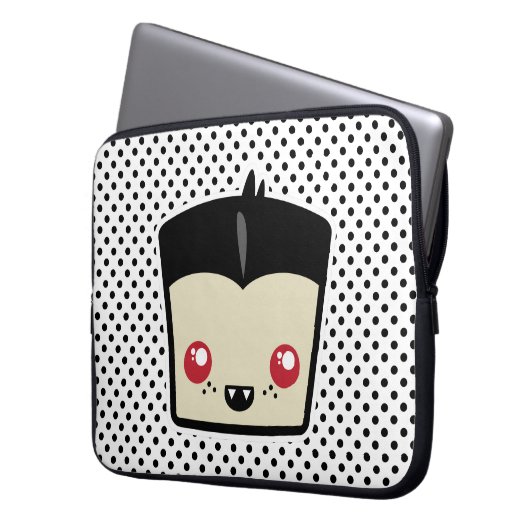 Kawaii Dracula Laptop Sleeve (Vorderseite Links)