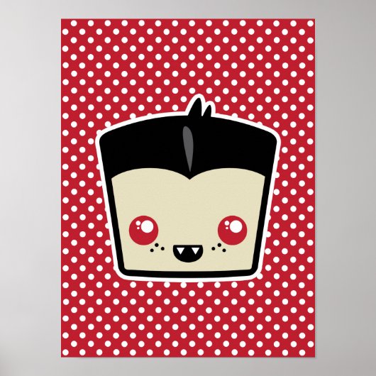 Kawaii Dracula Poster Print (Vorne)