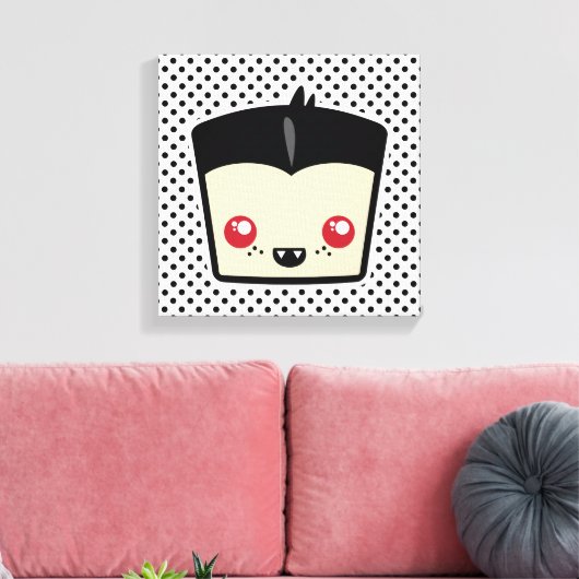 Kawaii Dracula Wrapped Canvas Leinwanddruck (Insitu (Wohnzimmer))