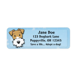 Kawaii Draht-Foxterrier-Adressen-Etiketten