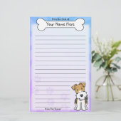 Kawaii Draht-Foxterrier-Briefpapier Briefpapier (Stehend Vorderseite)