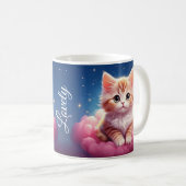 Kawaii Dreamy Cat Kaffeetasse (VorderseiteRechts)