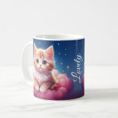Kawaii Dreamy Cat Kaffeetasse (Vorderseite Links)