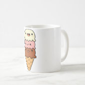 Kawaii Dreifach-Eiswaffel Kaffeetasse (VorderseiteRechts)