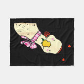 Kawaii Duck Rose Heart Bow Valentine Day Cute Anim Fleecedecke (Vorderseite (Horizontal))