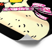 Kawaii Duck Rose Heart Bow Valentine Day Cute Anim Poster (Ecke)