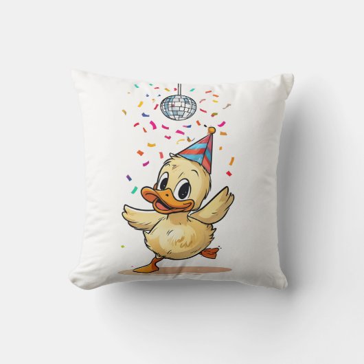 Kawaii Duckling Tanzen im Diskothek Ball mit Conf Kissen (Vorderseite)