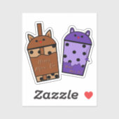 Kawaii Duo Meow Tea Vinyl Sticker (Blatt)