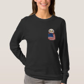 Kawaii Eagle American Flag Pocket T-Shirt (Vorderseite)