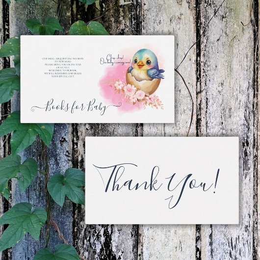 Kawaii Egg Bird Elegante Blumenjungen Bücher Begleitkarte