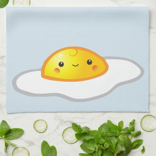 Kawaii Ei-Geschirrtuch Geschirrtuch (Gefaltet)