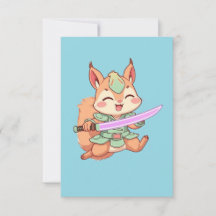 Kawaii Eichhörnchen Samurai.
