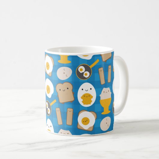 Kawaii Eier zum Frühstück Kaffeetasse (VorderseiteRechts)