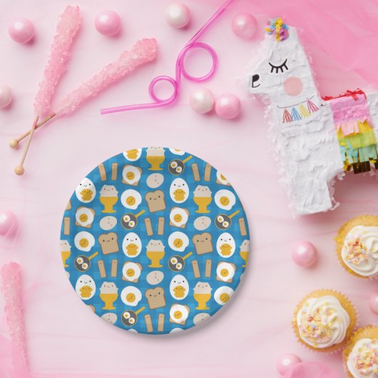 Kawaii Eier zum Frühstück Pappteller (Party)
