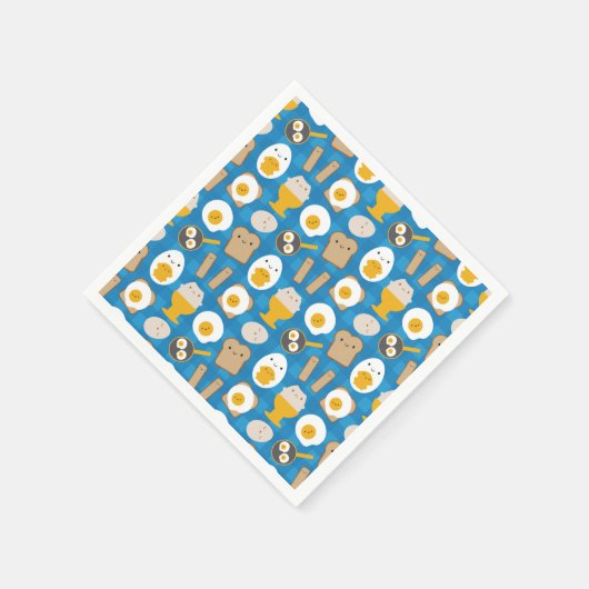 Kawaii Eier zum Frühstück Serviette (Ecke)