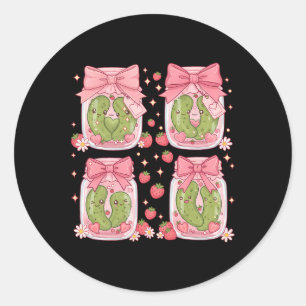 Kawaii eingelegter süßer Erdbeeren-Pickles-Glas Va Runder Aufkleber