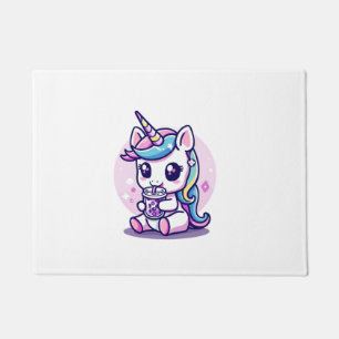 Kawaii Einhorn isst Ramen Nudelsuppe Cute Graph Fußmatte