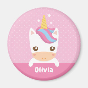 Kawaii-Einhorn-Mädchen personalisierter Magnet