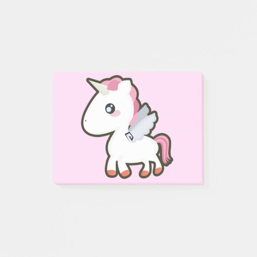 Kawaii Einhorn Post-it Klebezettel (Vorderseite)