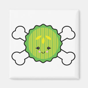 kawaii Einlegeschwarzescheibe und Totenkopfdesign Magnet