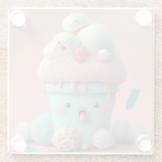 Kawaii-Eis Glasuntersetzer (Rückseite)